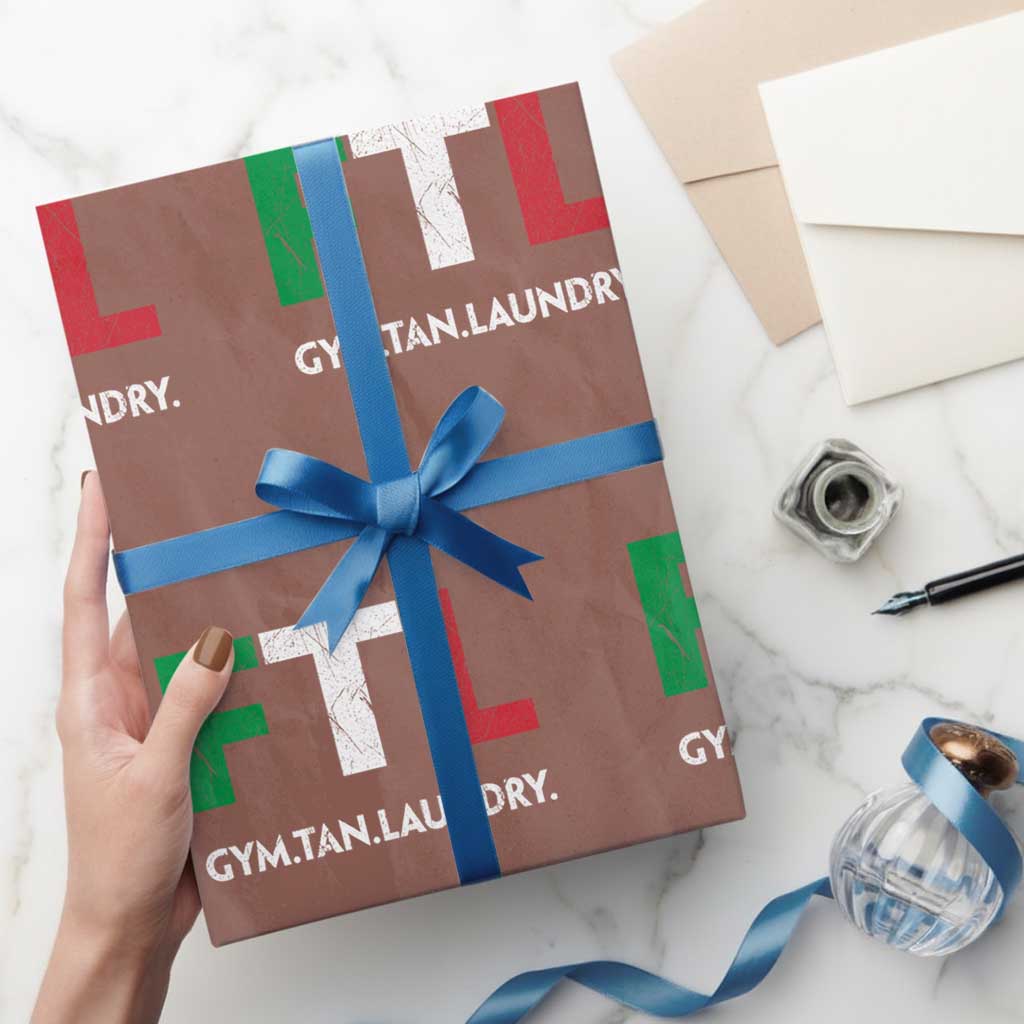 Gym Tan Laundry GTL Italian Flag Wrapping Paper Roll TS10 Mocha Print Your Wear