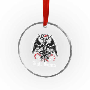 Hail Santa Gothic Christmas Crystal Glass Ornament Baphomet Gothmas Pentagram TS11 Print Your Wear