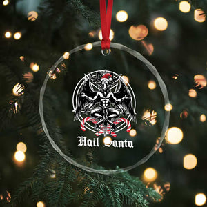 Hail Santa Gothic Christmas Crystal Glass Ornament Baphomet Gothmas Pentagram TS11 Print Your Wear