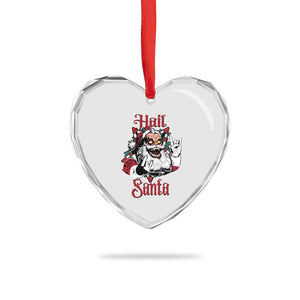Hail Santa Heavy Metal Christmas Heart Crystal Glass Ornament Krampus Xmas Rock & Roll TS11 Print Your Wear