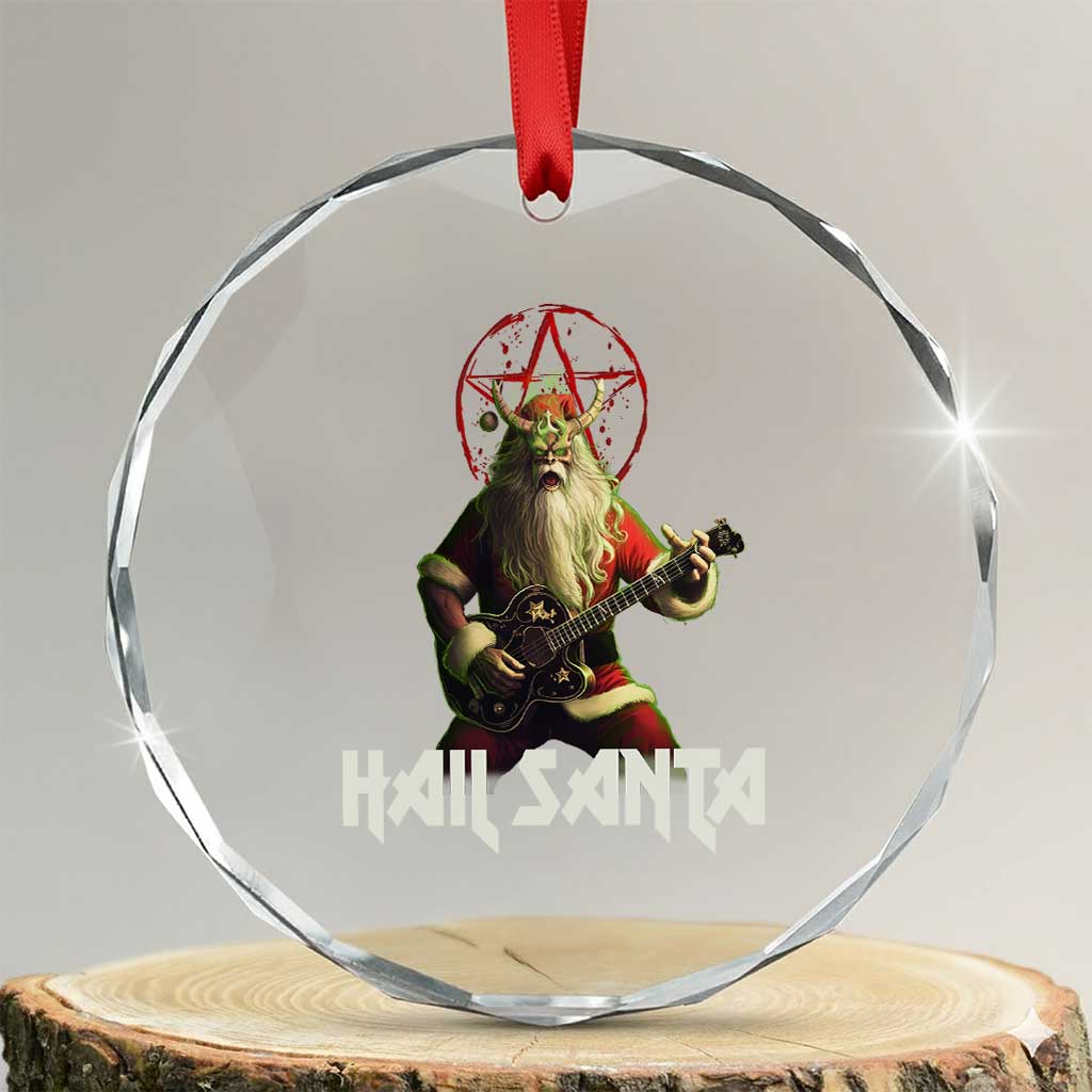 Hail Santa Sleigher Heavy Metal Crystal Glass Ornament TS09 Transparent Glass 3'' Circle Print Your Wear