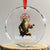 Hail Santa Sleigher Heavy Metal Crystal Glass Ornament TS09 Transparent Glass 3'' Circle Print Your Wear