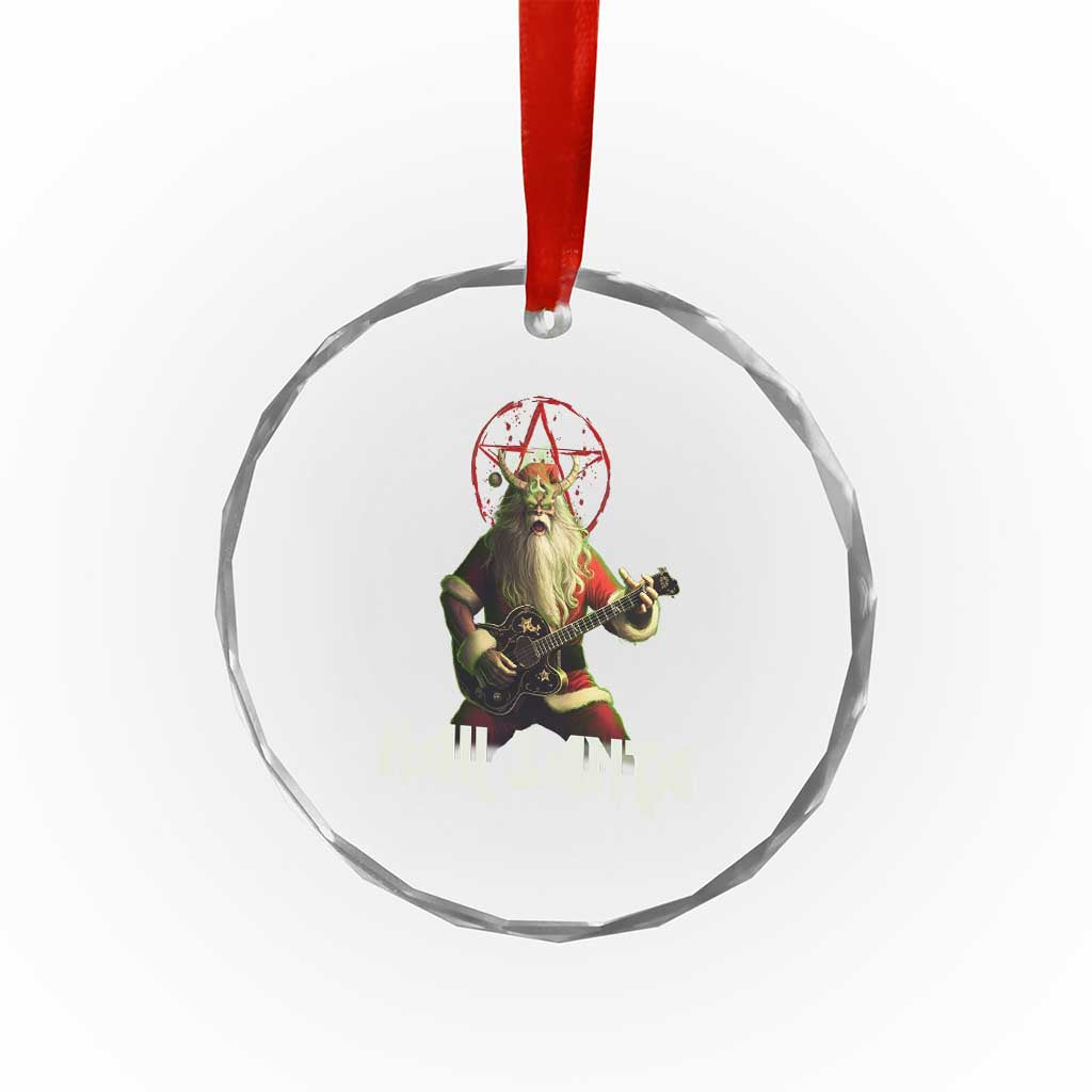 Hail Santa Sleigher Heavy Metal Crystal Glass Ornament TS09 Print Your Wear