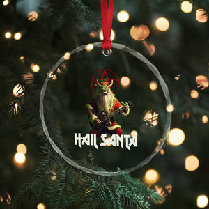 Hail Santa Sleigher Heavy Metal Crystal Glass Ornament TS09 Print Your Wear