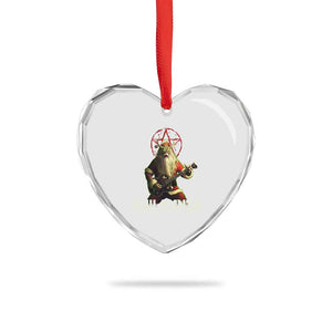 Hail Santa Sleigher Heavy Metal Heart Crystal Glass Ornament TS09 Print Your Wear