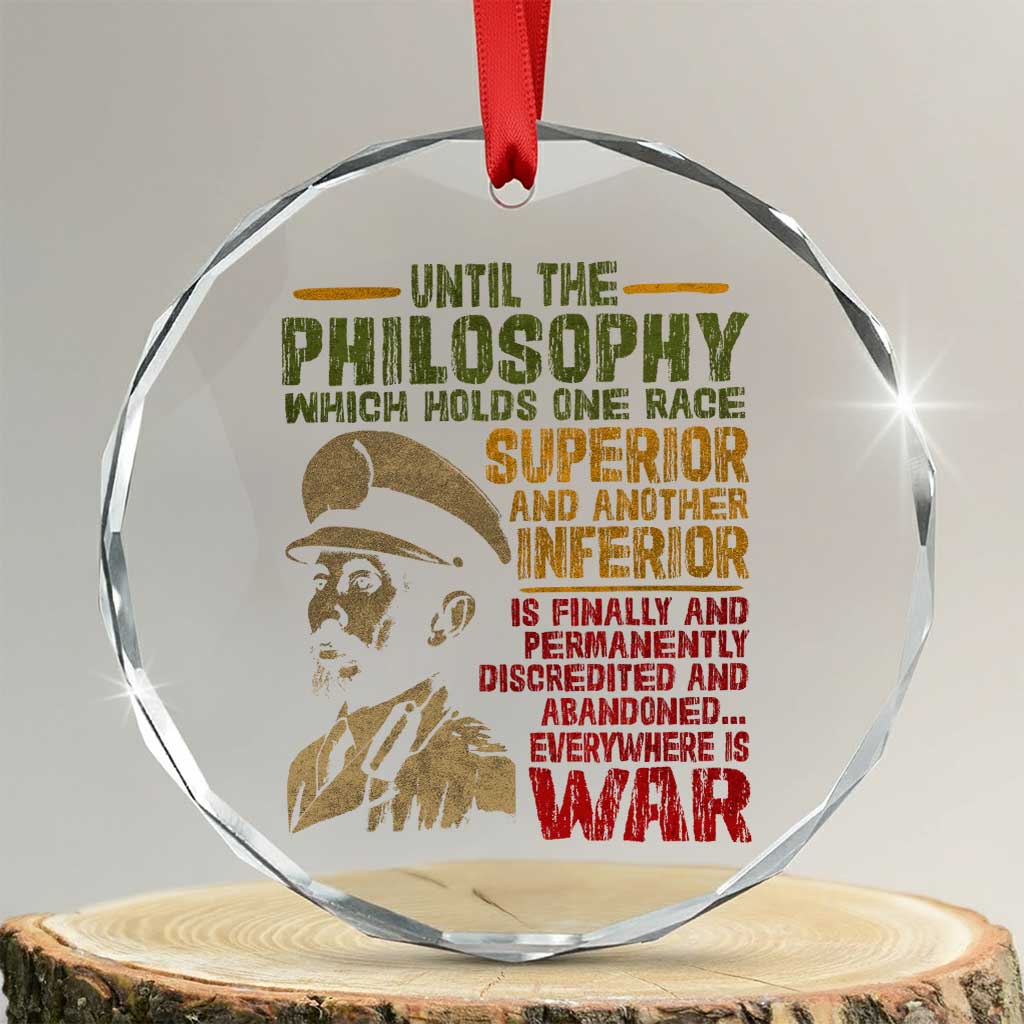 Haile Selassie Crystal Glass Ornament War Speech Lion of Judah Rasta Jah Bless - Print Your Wear