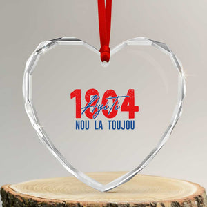 Haiti 1804 Ayiti Nou La Toujou Heart Crystal Glass Ornament Independence Haiti Heritage Pride TS02 Transparent Glass 3'' Heart Print Your Wear