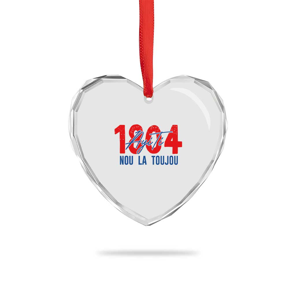 Haiti 1804 Ayiti Nou La Toujou Heart Crystal Glass Ornament Independence Haiti Heritage Pride TS02 Print Your Wear