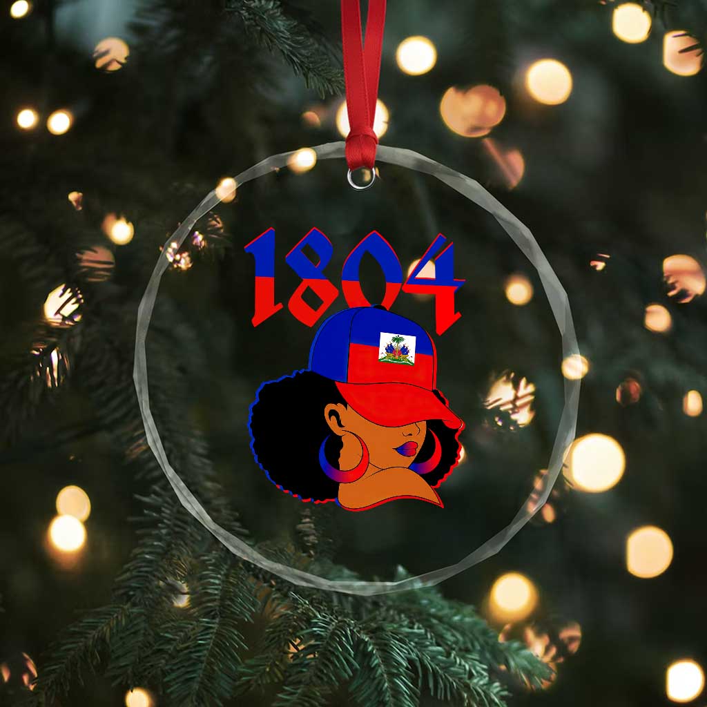 Haiti 1804 Curly Afro Queen Hoop Earrings Style Graphic Crystal Glass Ornament Haitian Heritage Pride TS02 Print Your Wear