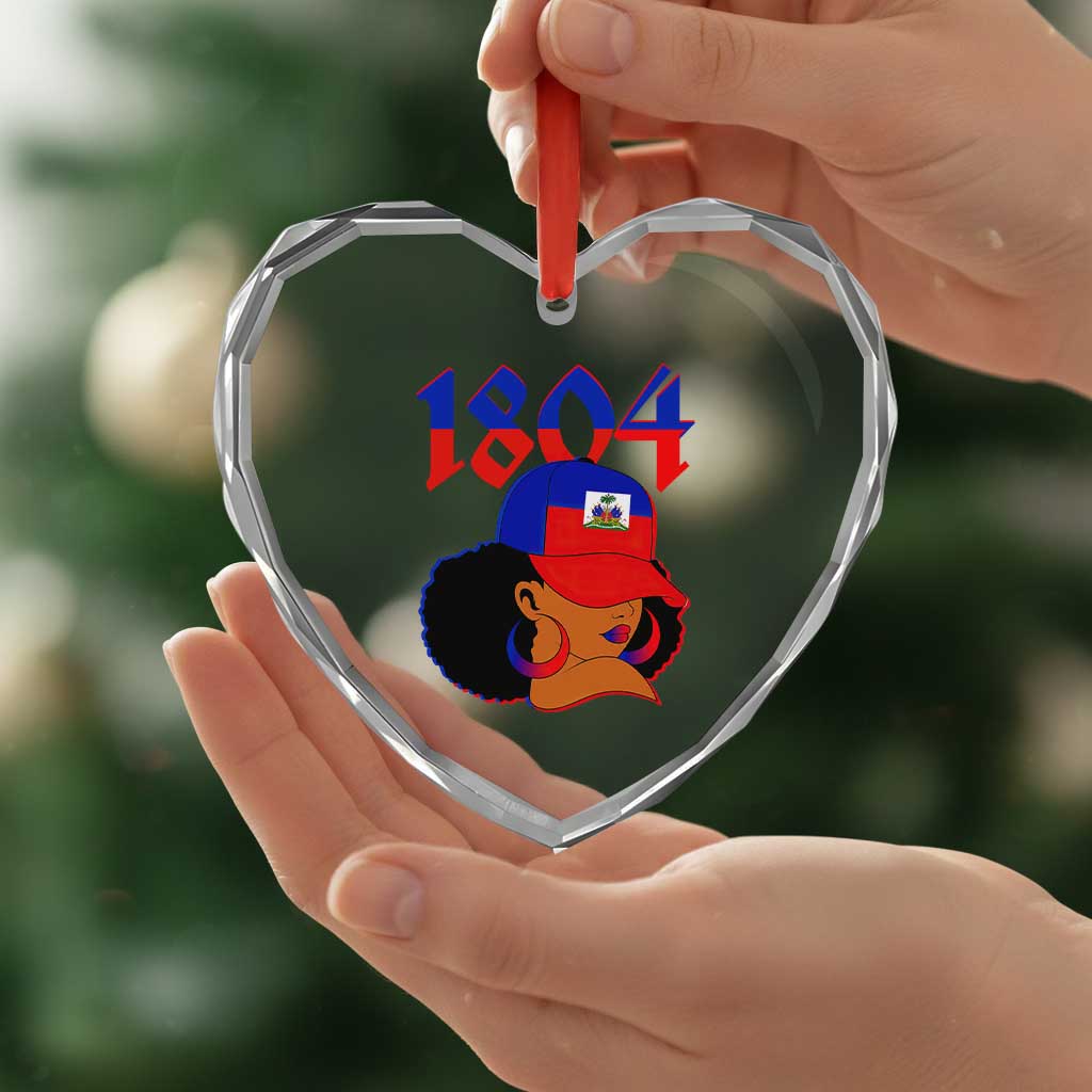 Haiti 1804 Curly Afro Queen Hoop Earrings Style Graphic Heart Crystal Glass Ornament Haitian Heritage Pride TS02 Print Your Wear