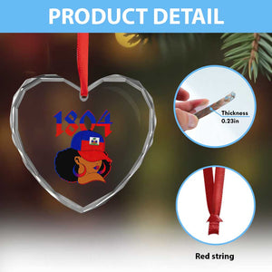 Haiti 1804 Curly Afro Queen Hoop Earrings Style Graphic Heart Crystal Glass Ornament Haitian Heritage Pride TS02 Print Your Wear