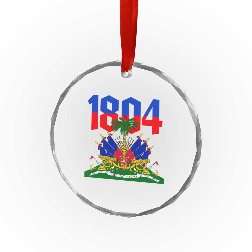 Haiti 1804 Independence Year Graphic Crystal Glass Ornament Haitian Pride Coat of Arms National Heritage TS02 Print Your Wear