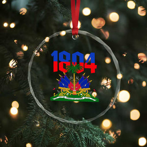 Haiti 1804 Independence Year Graphic Crystal Glass Ornament Haitian Pride Coat of Arms National Heritage TS02 Print Your Wear