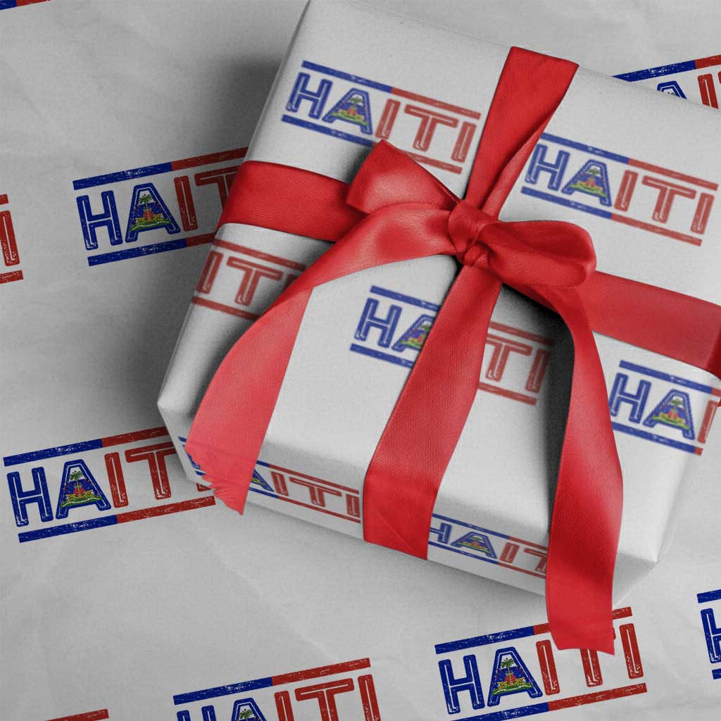 Haiti Flag Wrapping Paper Roll Vintage Haitian Pride Ayiti Roots TS10 White Print Your Wear