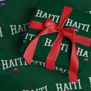 Haiti Haitian Flag Caribbean Souvenir Wrapping Paper Roll Vintage Varsity Sports