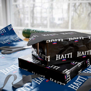 Haiti Haitian Flag Caribbean Souvenir Wrapping Paper Roll Vintage Varsity Sports