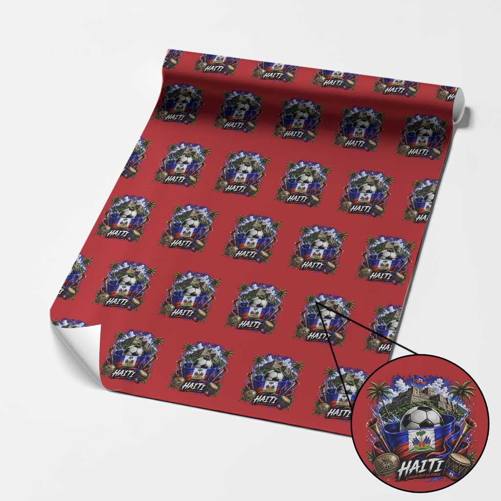 Haiti Soccer 2026 Wrapping Paper Roll Haitian Flag Caribbean Football Fan