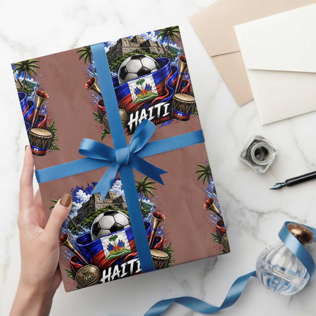 Haiti Soccer 2026 Wrapping Paper Roll Haitian Flag Caribbean Football Fan
