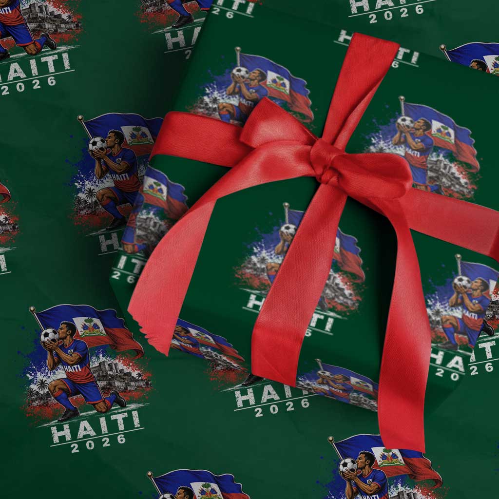 Haiti Soccer 2026 Wrapping Paper Roll Haitian World Football Fan Ayiti Lover TS10 Green Print Your Wear