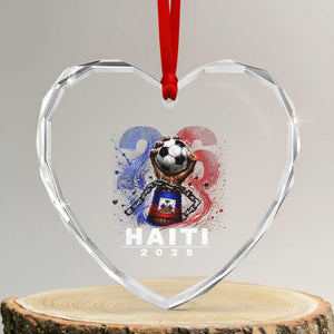 Haiti Soccer 2026 Heart Crystal Glass Ornament World Football Fan Haitian Pride Ayiti