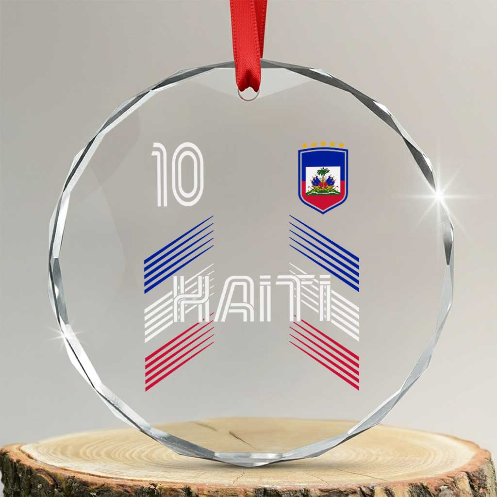 Haiti Soccer Crystal Glass Ornament Haitian Football Fan Pride National Team Support Graphic TS10 Transparent Glass 3'' Circle Print Your Wear