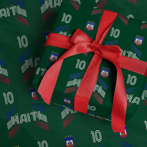 Haiti Soccer Wrapping Paper Roll Haitian Football Fan Pride National Team Support Graphic