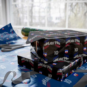 Haiti Soccer Wrapping Paper Roll Haitian Football Fan Pride National Team Support Graphic