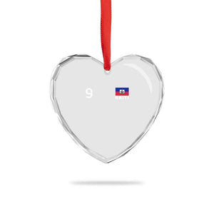Haiti Soccer Jersey Style Number 9 Graphic Heart Crystal Glass Ornament Haitian Flag Football Sports Fan TS02 Print Your Wear