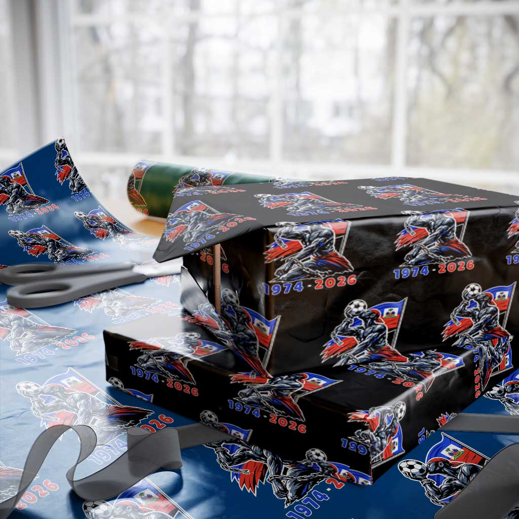 Haiti Soccer Tournament History 1974 to 2026 Wrapping Paper Roll Powerful Haitian Broken Chains National Flag Football Fans