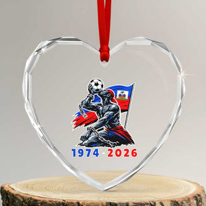 Haiti Soccer Tournament History 1974 to 2026 Heart Crystal Glass Ornament Powerful Haitian Broken Chains National Flag Football Fans