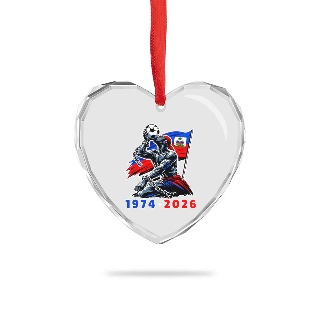 Haiti Soccer Tournament History 1974 to 2026 Heart Crystal Glass Ornament Powerful Haitian Broken Chains National Flag Football Fans
