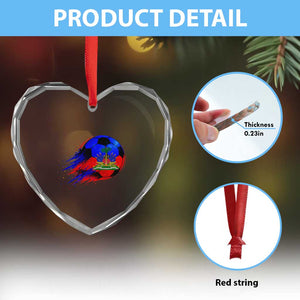 Haitian Flag Soccer Ball Splatter Graphic Heart Crystal Glass Ornament Haiti Football Sports Fan TS02 Print Your Wear