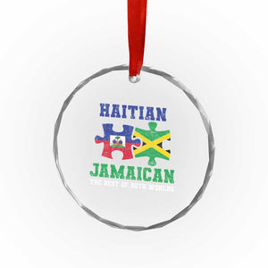 Haitian Jamaican Roots Crystal Glass Ornament Haiti Jamaica Combo Puzzle TS10 Print Your Wear