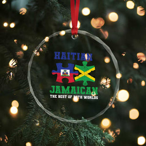 Haitian Jamaican Roots Crystal Glass Ornament Haiti Jamaica Combo Puzzle TS10 Print Your Wear