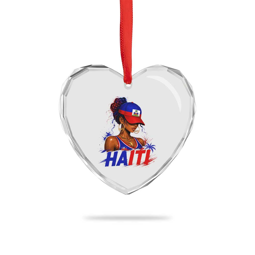 Haitian Princess Heart Crystal Glass Ornament Haiti Flag Haitienne Melanin Black Girls TS10 Print Your Wear