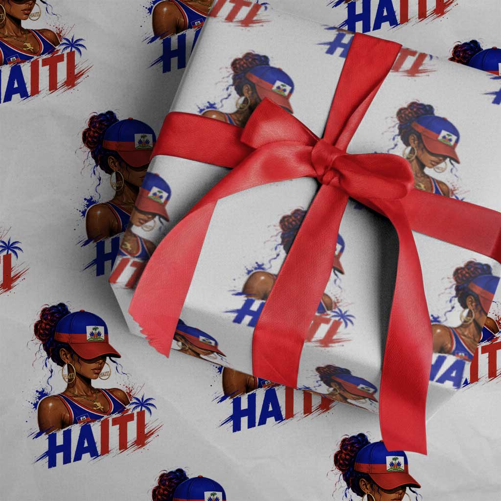 Haitian Princess Wrapping Paper Roll Haiti Flag Haitienne Melanin Black Girls TS10 White Print Your Wear