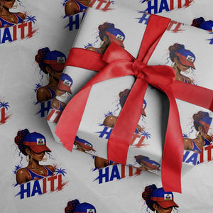Haitian Princess Wrapping Paper Roll Haiti Flag Haitienne Melanin Black Girls TS10 White Print Your Wear