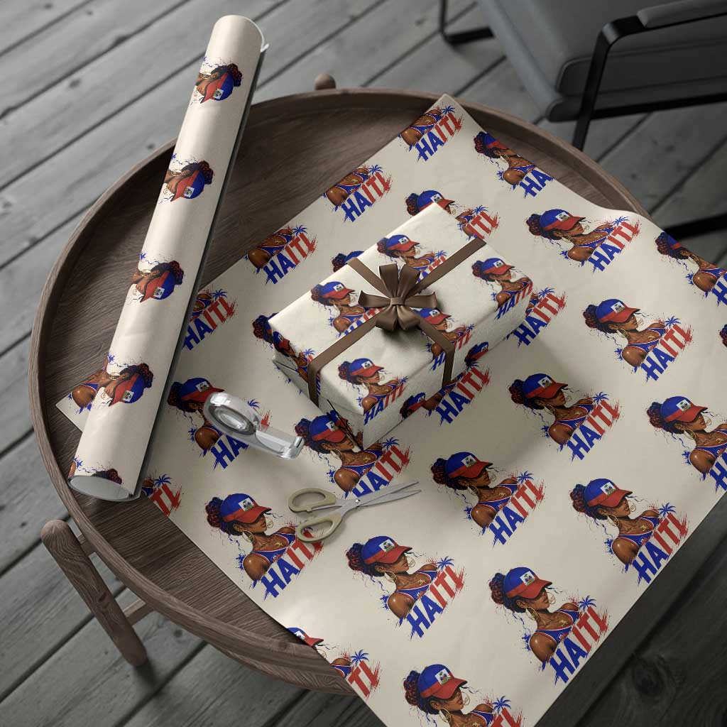 Haitian Princess Wrapping Paper Roll Haiti Flag Haitienne Melanin Black Girls TS10 Beige Print Your Wear