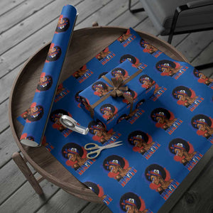 Haitian Queen Afro Melanin Graphic Wrapping Paper Roll Haiti Flag Heritage Pride TS02 Blue Print Your Wear