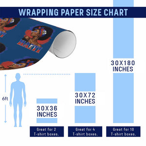 Haitian Queen Afro Melanin Graphic Wrapping Paper Roll Haiti Flag Heritage Pride TS02 Print Your Wear