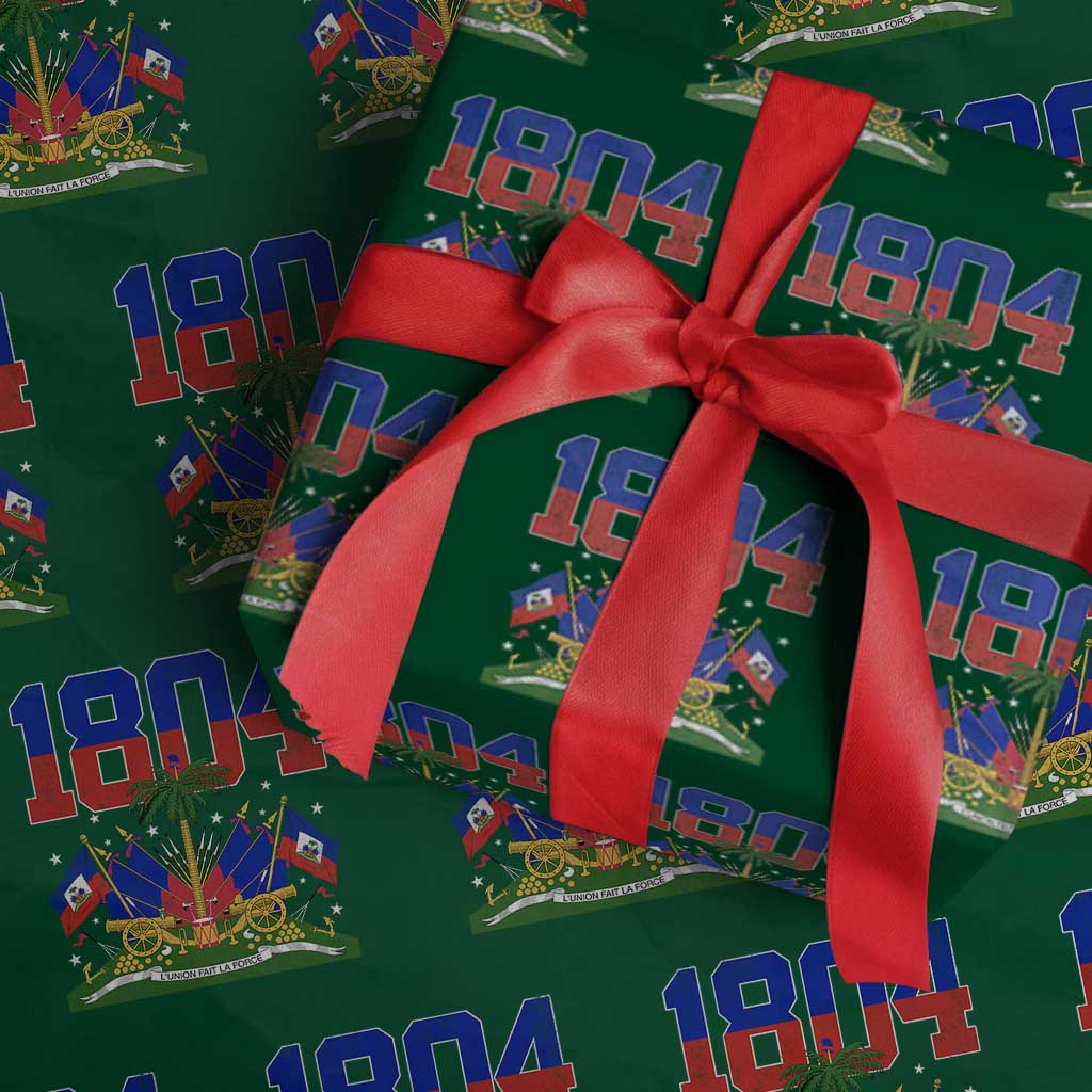 Haitian Revolution 1804 Wrapping Paper Roll Haiti Flag Independence Day Haitian Graphic TS10 Green Print Your Wear