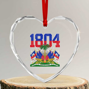 Haitian Revolution 1804 Heart Crystal Glass Ornament Haiti Flag Independence Day Haitian Graphic TS10 Transparent Glass 3'' Heart Print Your Wear