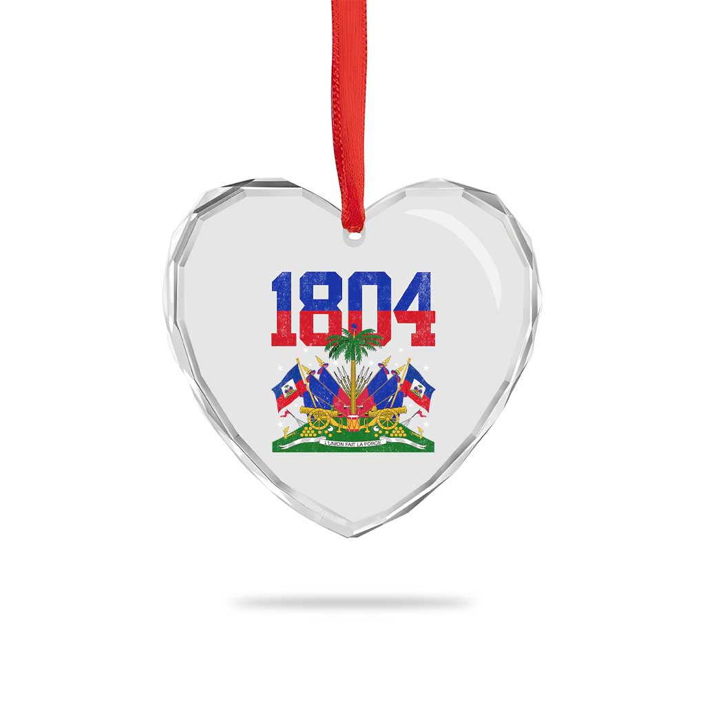 Haitian Revolution 1804 Heart Crystal Glass Ornament Haiti Flag Independence Day Haitian Graphic TS10 Print Your Wear