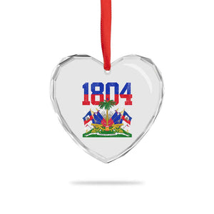 Haitian Revolution 1804 Heart Crystal Glass Ornament Haiti Flag Independence Day Haitian Graphic TS10 Print Your Wear