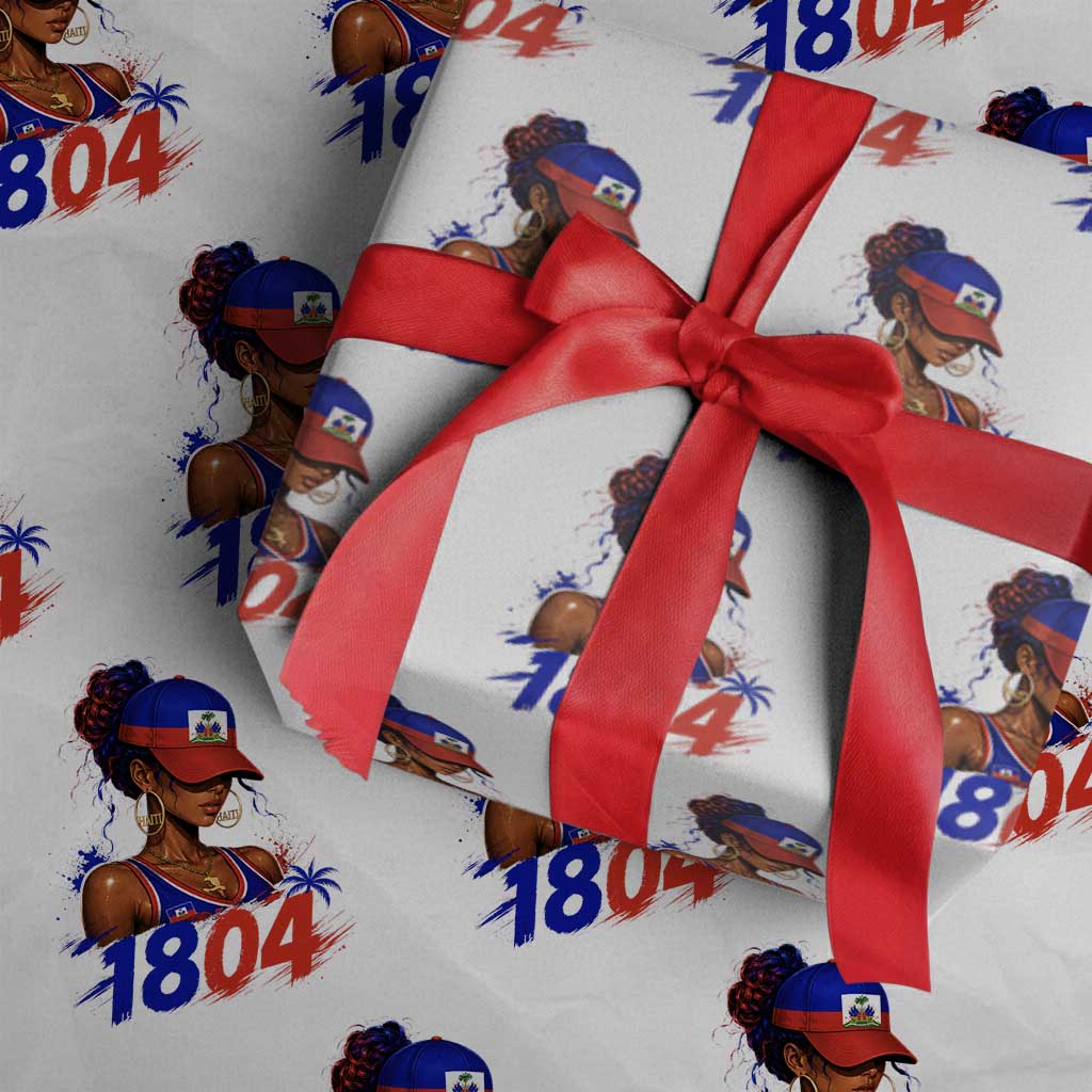 Haitian Revolution 1804 Wrapping Paper Roll Haiti Flag Independence Day Haitian Girl Graphic TS10 White Print Your Wear