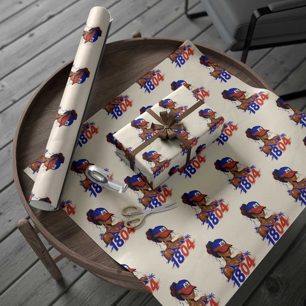 Haitian Revolution 1804 Wrapping Paper Roll Haiti Flag Independence Day Haitian Girl Graphic TS10 Beige Print Your Wear