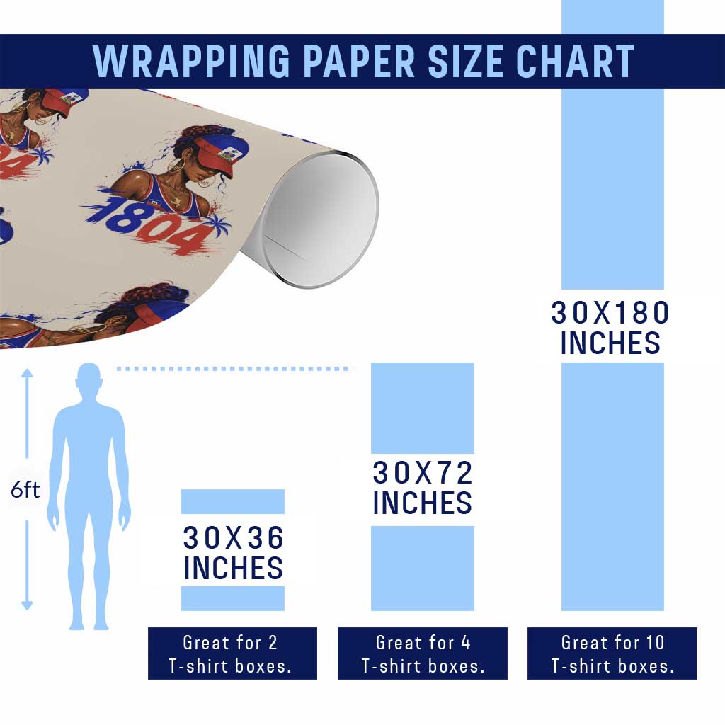 Haitian Revolution 1804 Wrapping Paper Roll Haiti Flag Independence Day Haitian Girl Graphic TS10 Print Your Wear