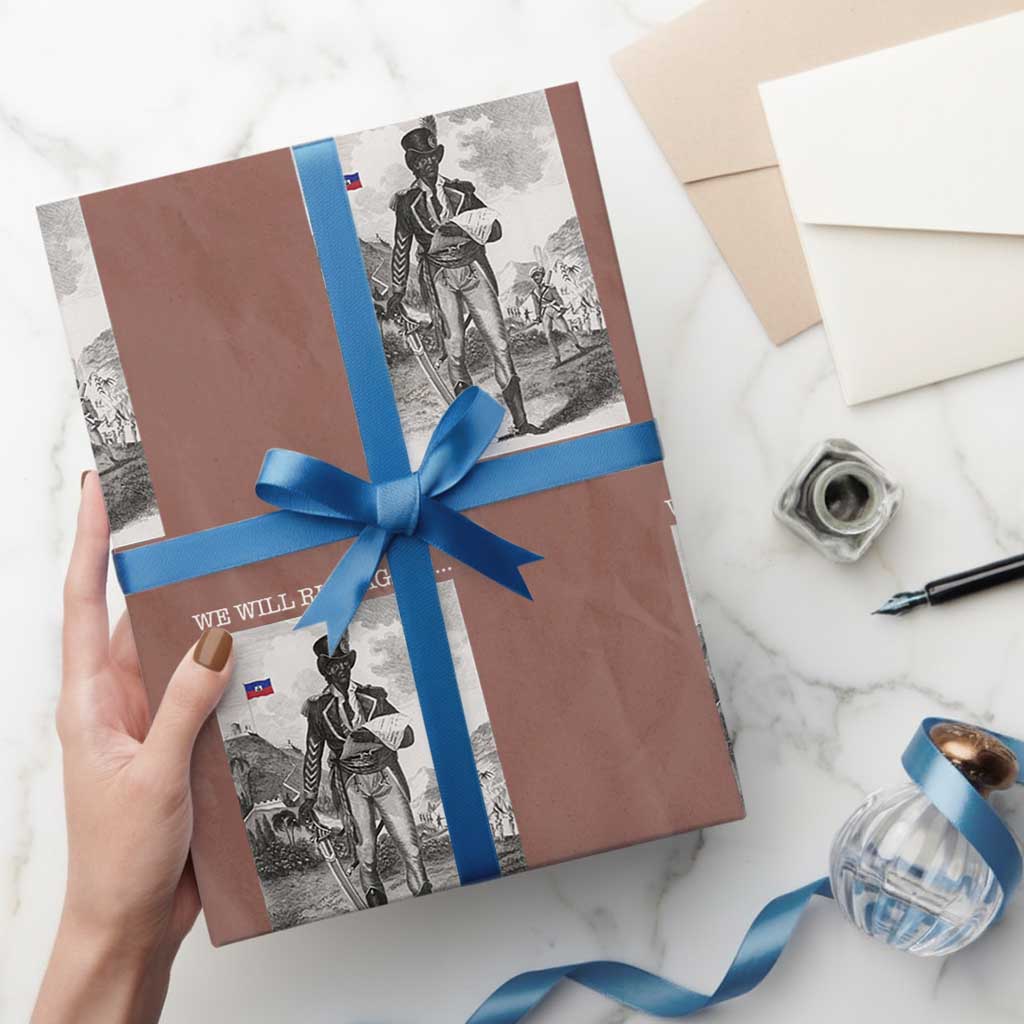 Haitian Revolution Toussaint Louverture Wrapping Paper Roll We Will Rise Again Historic Graphic TS02 Mocha Print Your Wear