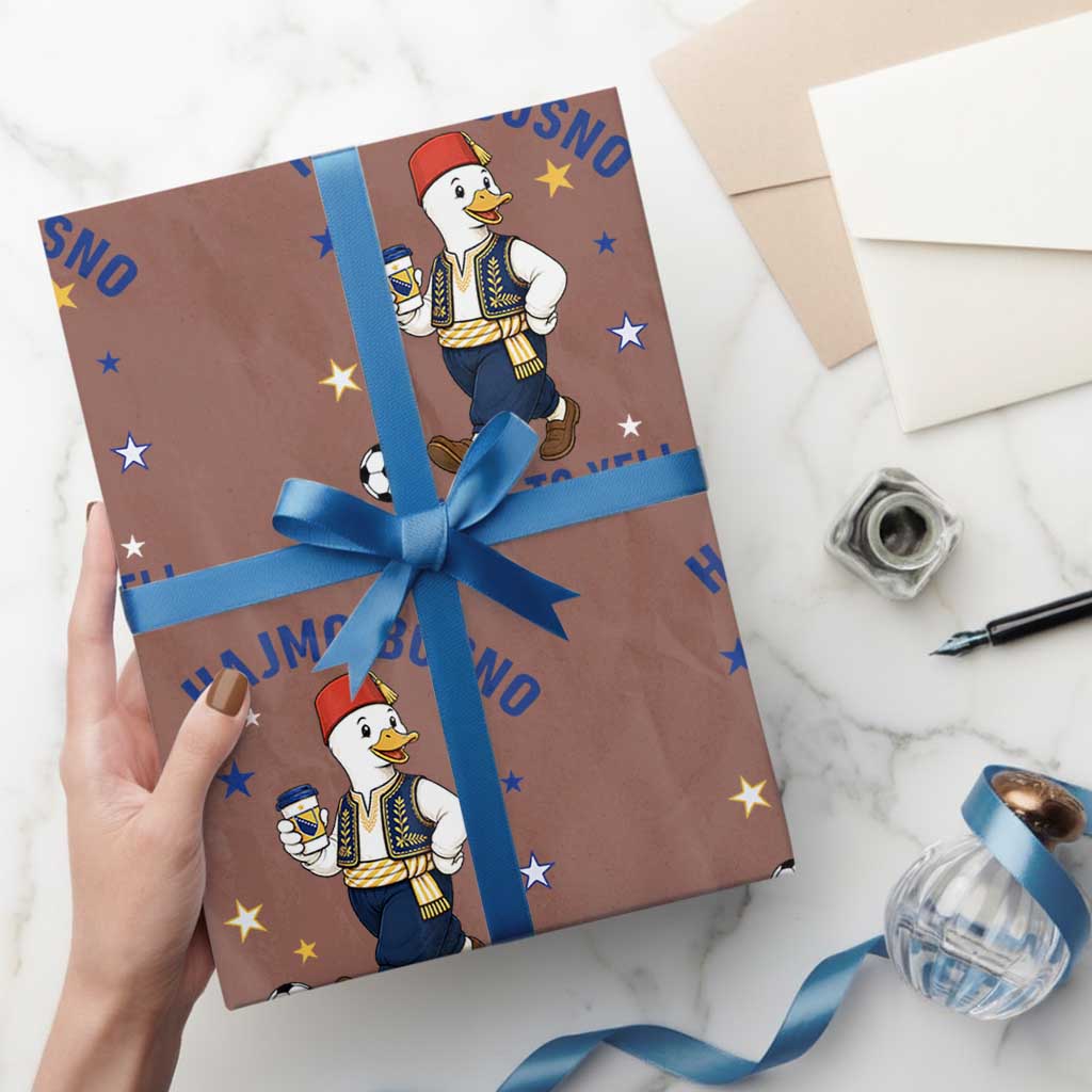 Hajmo Bosno I Came To Yell Wrapping Paper Roll Funny Bosnia Goose Game Day Gift