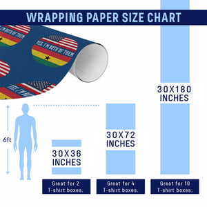 Half American Half Ghanaian Wrapping Paper Roll Pride Ghanese Roots USA Flag Ghana Heritage Yes Im Both Of Them